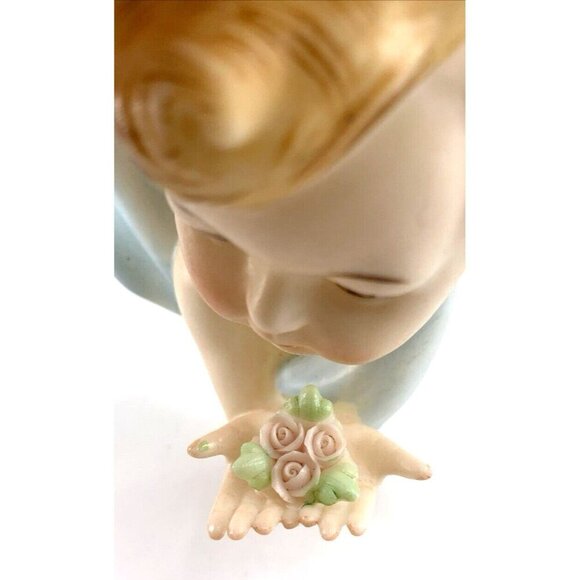 Norcrest Angels Cherub Porcelain Wall Hanging Set 2 Labels Vintage Japan 4.5" - Picture 8 of 13